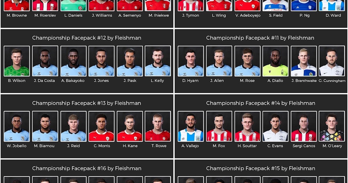 PES 2021 Championship Facepack #9 to #16 by Fleishman ~ PESNewupdate