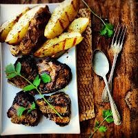 Spiced Grilled Lamp Chops with Cilantro – Coconut Relish 