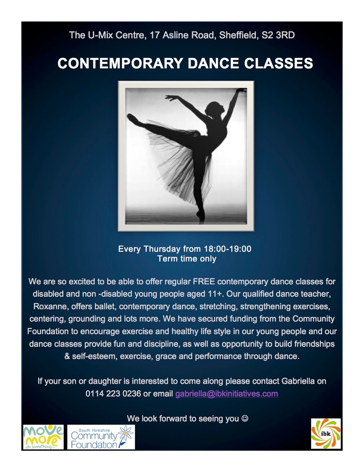 Free Inclusive Contemporary Dance Classes Starting in September