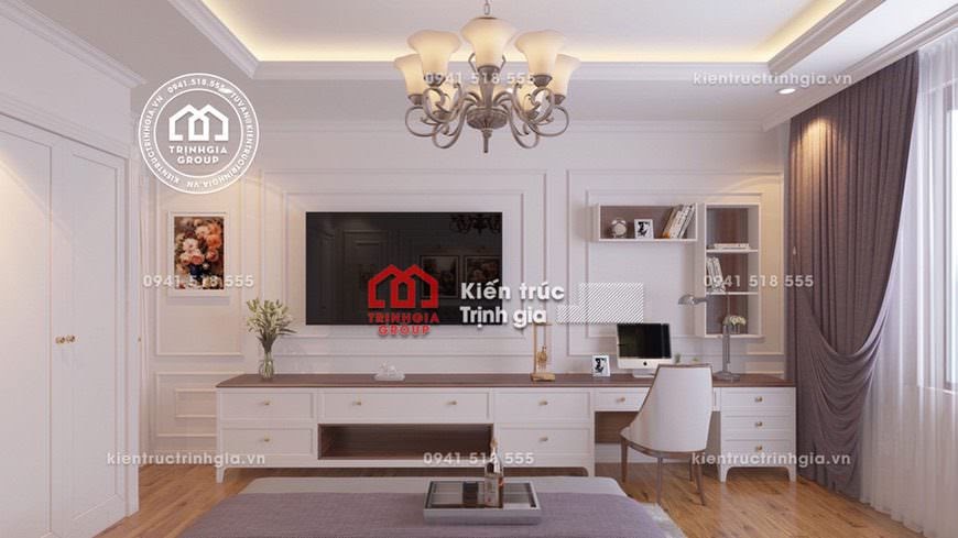 Thiết kế nội thất biệt thự tân cổ điển kiểu Pháp sang trọng - Mã số Nt4023 - Ảnh 2
