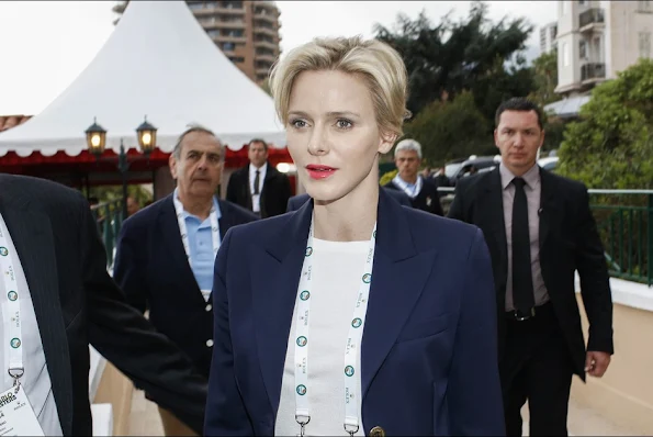Princess Charlene attended a Monte-Carlo ATP Masters Series Tournament tennis match.