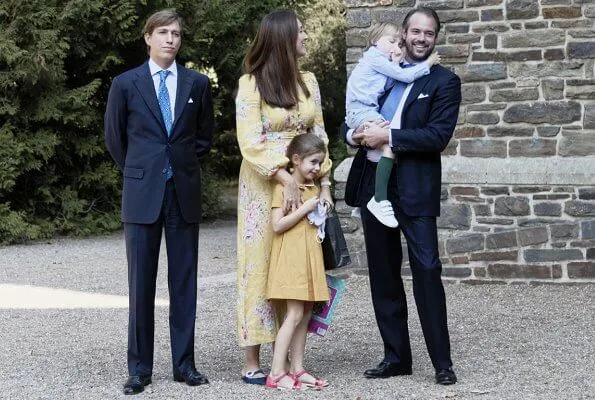 Grand Duke Henri and Duchess Maria Teresa, Hereditary Grand Duke Guillaume and Hereditary Grand Duchess Stephanie, Prince Felix, Princess Claire