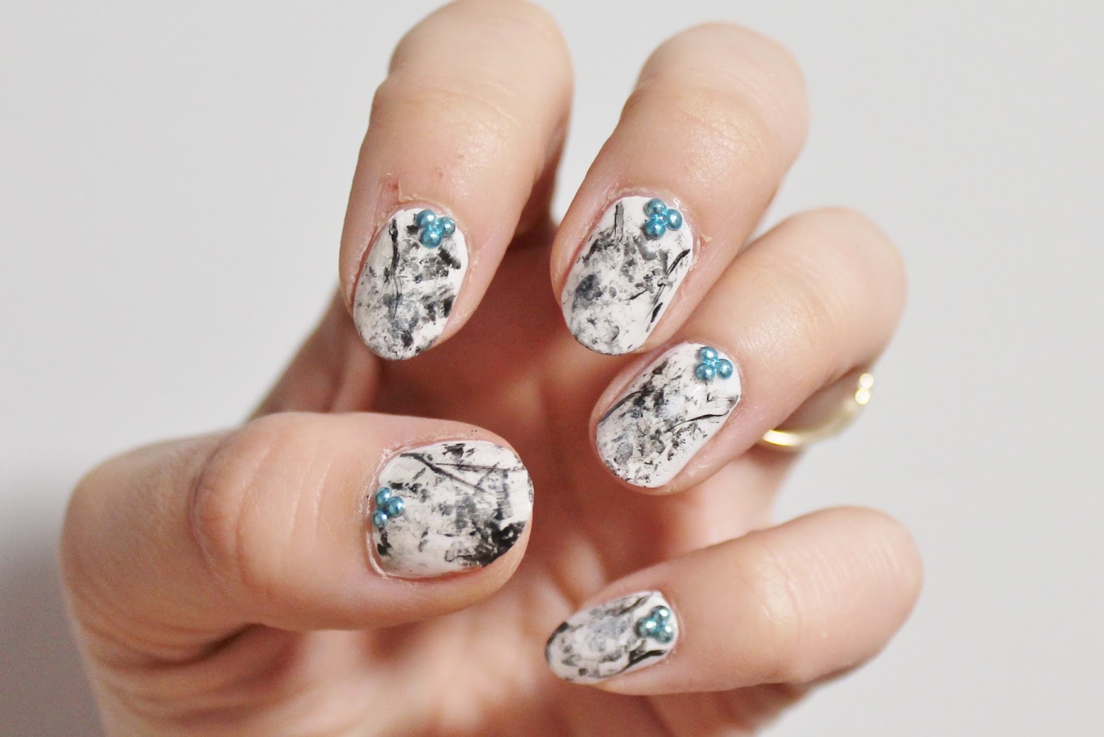 6. "Green and Blue Marble Nail Art Design" - wide 4