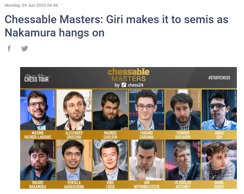 Chessable Masters  Prelims 