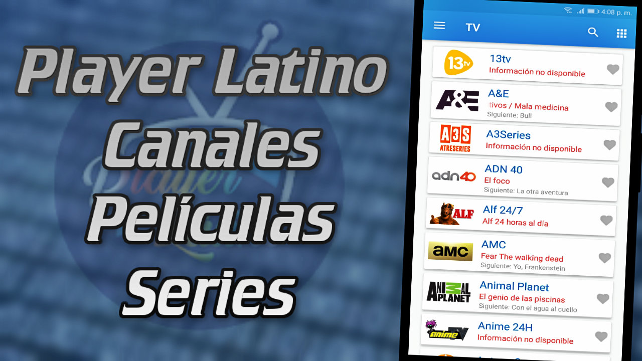 Player Latino APK Configurar TV en vivo gratis para Android Canales