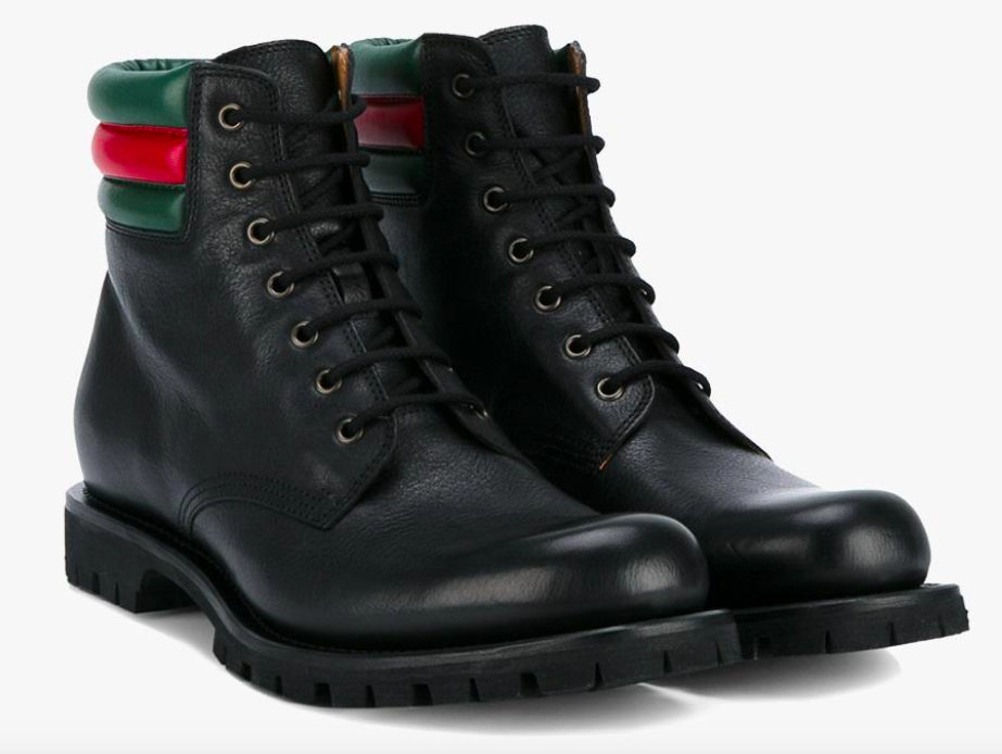 Mod Military: Gucci Web Detail Military Boots | SHOEOGRAPHY
