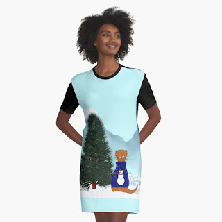 Oliver Finds His Christmas Tree Graphic T-Shirt Dress