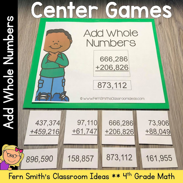 Click Here to Download This 4th Grade Go Math 1.6 Add Whole Numbers Center Games Resource for Your Classroom Today!