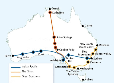 Great Southern Rail Map Art And Architecture, Mainly: 3Rd Luxury Train In Australia - The Great  Southern Rail