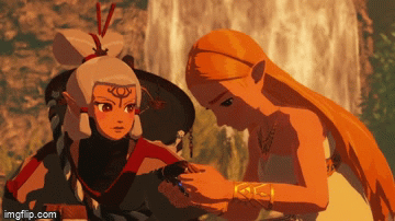 Hyrule Warriors Age of Calamity Zelda Sheikah Stone smartphone tablet shaking vibrate gif