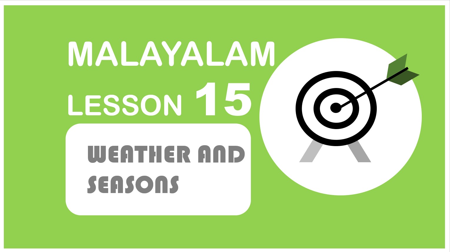 MALAYALAM LESSONS WEATHER AND SEASONS IN MALAYALAM