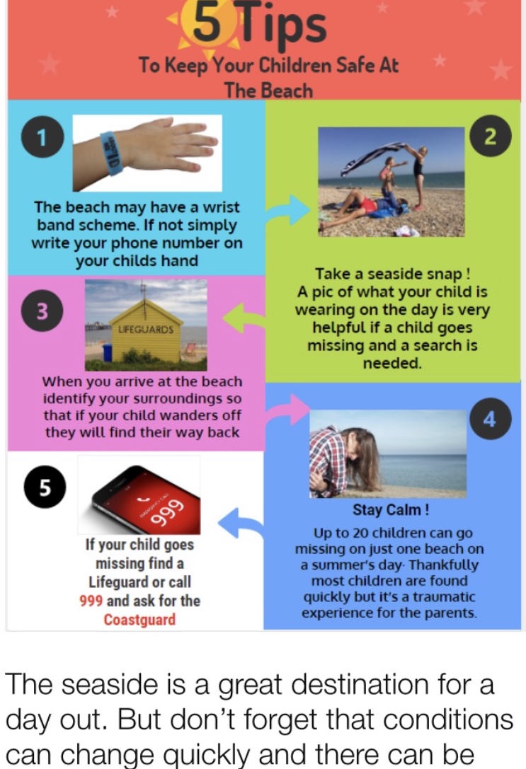 Swanage Coastguard Rescue Team Keep your children safe on the beach