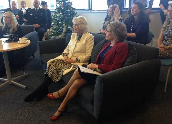 Camilla, Duchess of Cornwall visited The Silver Line office, a helpline for elderly people in Blackpool