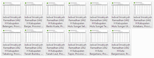Kumpulan Jadwal Imsakiyah Ramadhan 1442 H Kabupaten/Kota se Provinsi Kalimantan Selatan