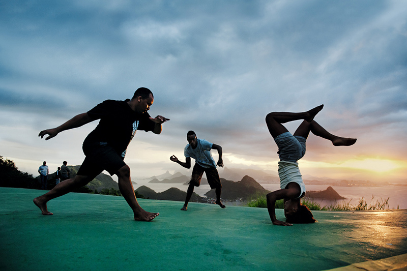 Capoeira masters practicing their art in Rio de Janeiro, Brazil