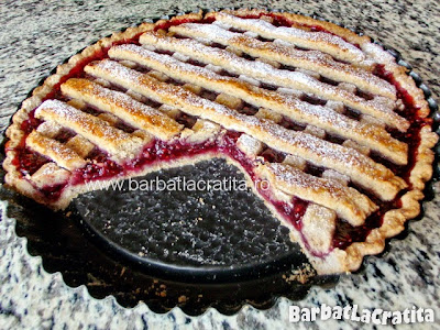 Tarta cu gem Linzer torte reteta taiata in tava