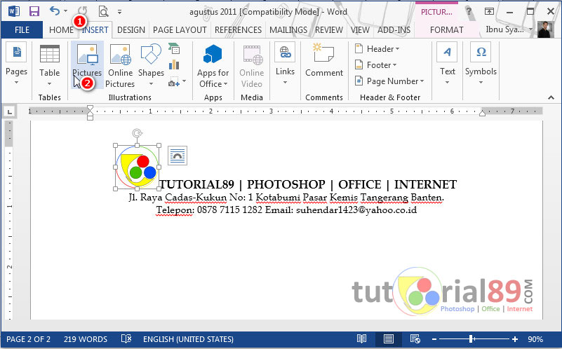 Cara membuat kop surat di Microsoft word Cara membuat kop surat di Microsoft word