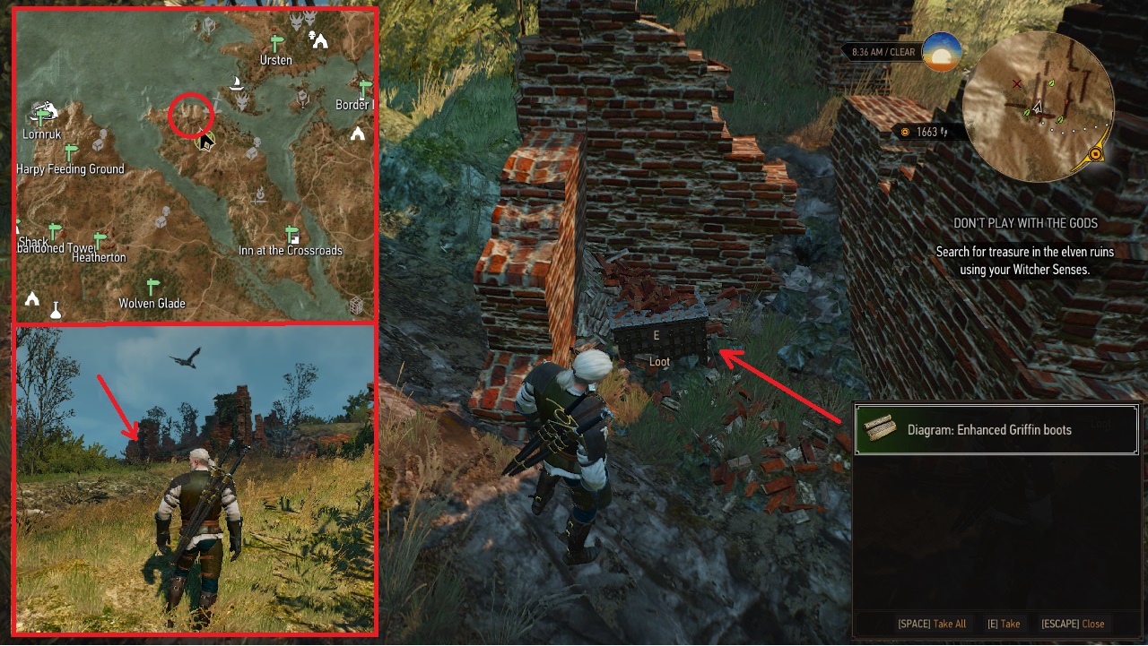 THE WITCHER 3 ENHANCED GRIFFIN ARMOR SET DIAGRAM, LOKASI & CARA