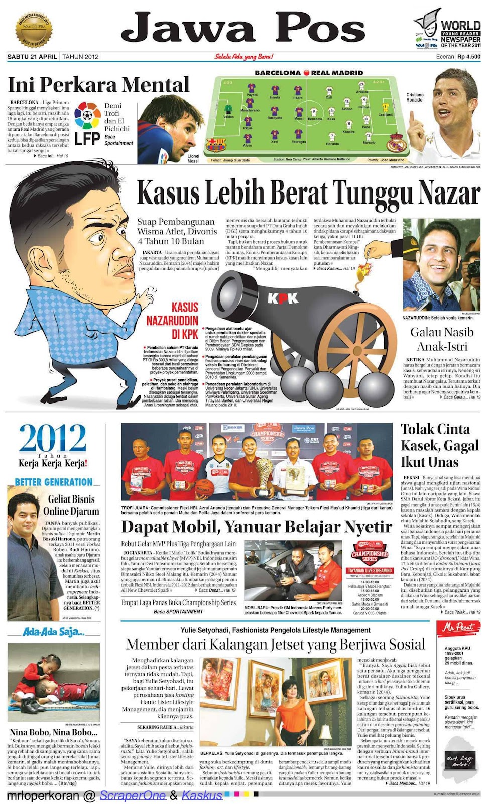 Koran Jawa Pos 21 April 2012