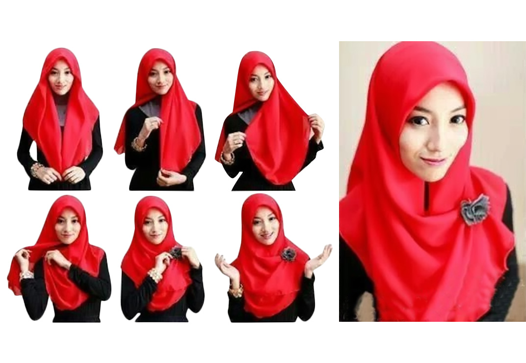 tutorial tudung shawl satin