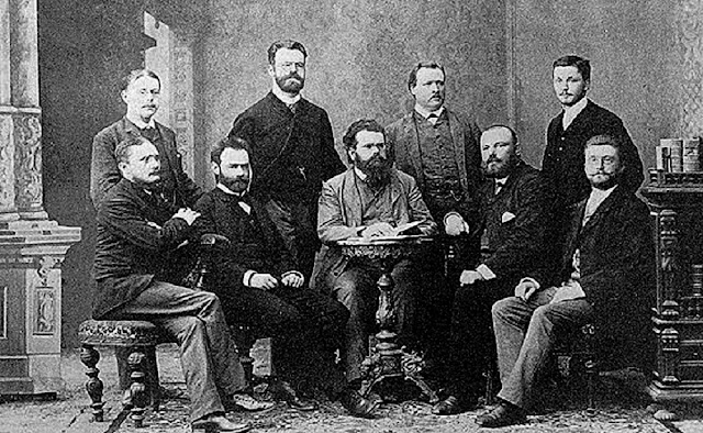 Больцман с коллегами в Граце 1887 год