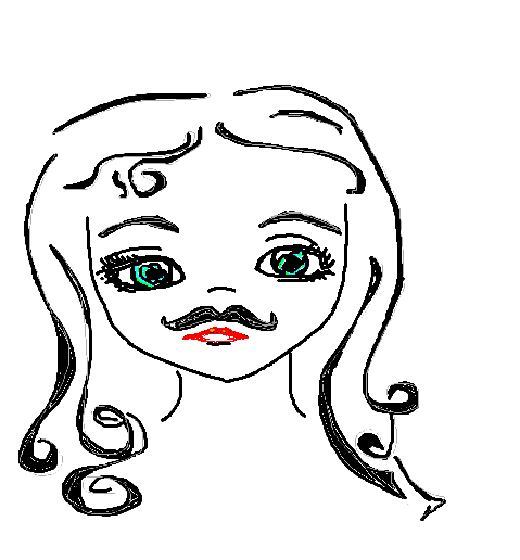 girls with mustaches. Girls want mustaches too.