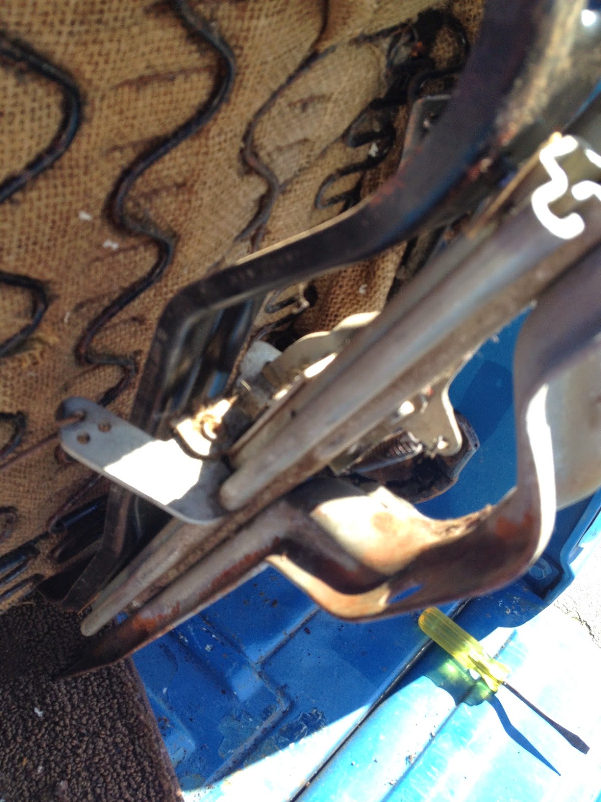 OLE BLUE Cleaning the Seat Rails and Accelerator Bar