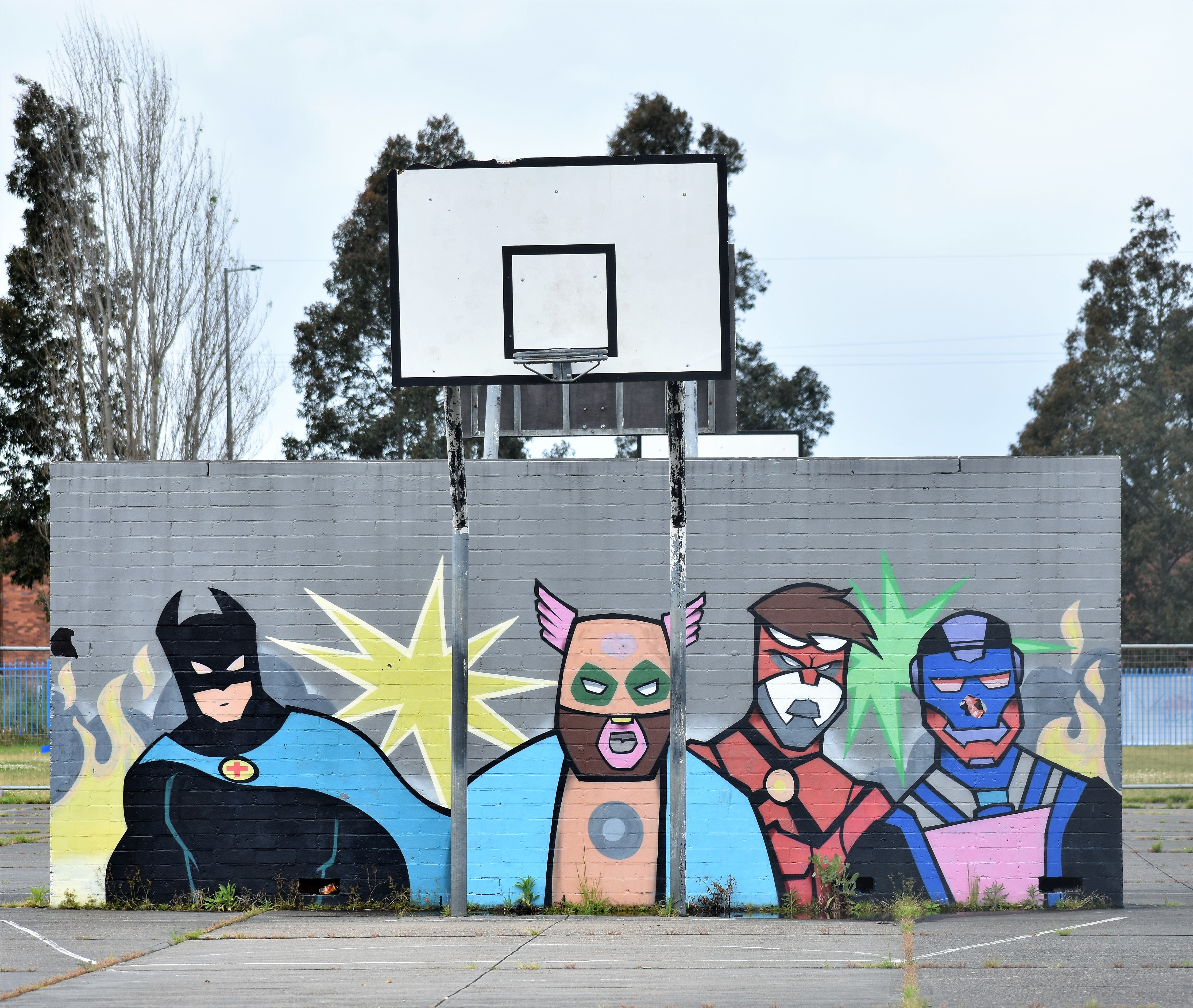 Superhero Themed Mural at the Liverpool Boys High School