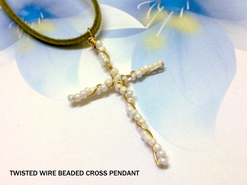 Emily Secret Passions Free Tutorial Twisted Wire Beaded Cross Pendant
