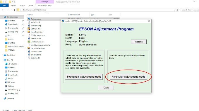 Epson L3110 Adjustment Program (Free Download)