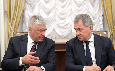 Interior Minister Vladimir Kolokoltsev (left) and Defence Minister Sergei Shoigu. Interior Minister Vladimir Kolokoltsev (left) and Defence Minister Sergei Shoigu.