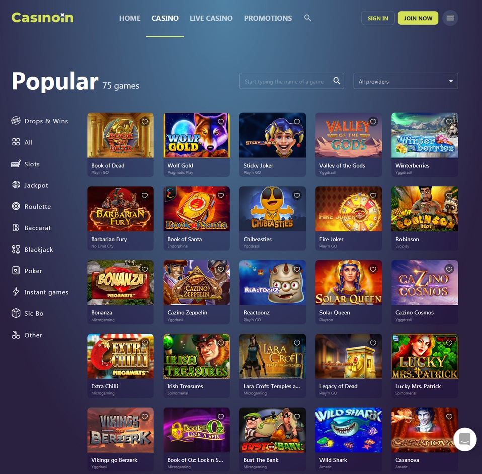 Casinoin Promo Code