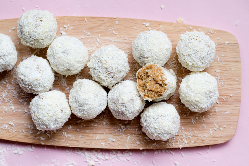 coconut lemon snowball truffles