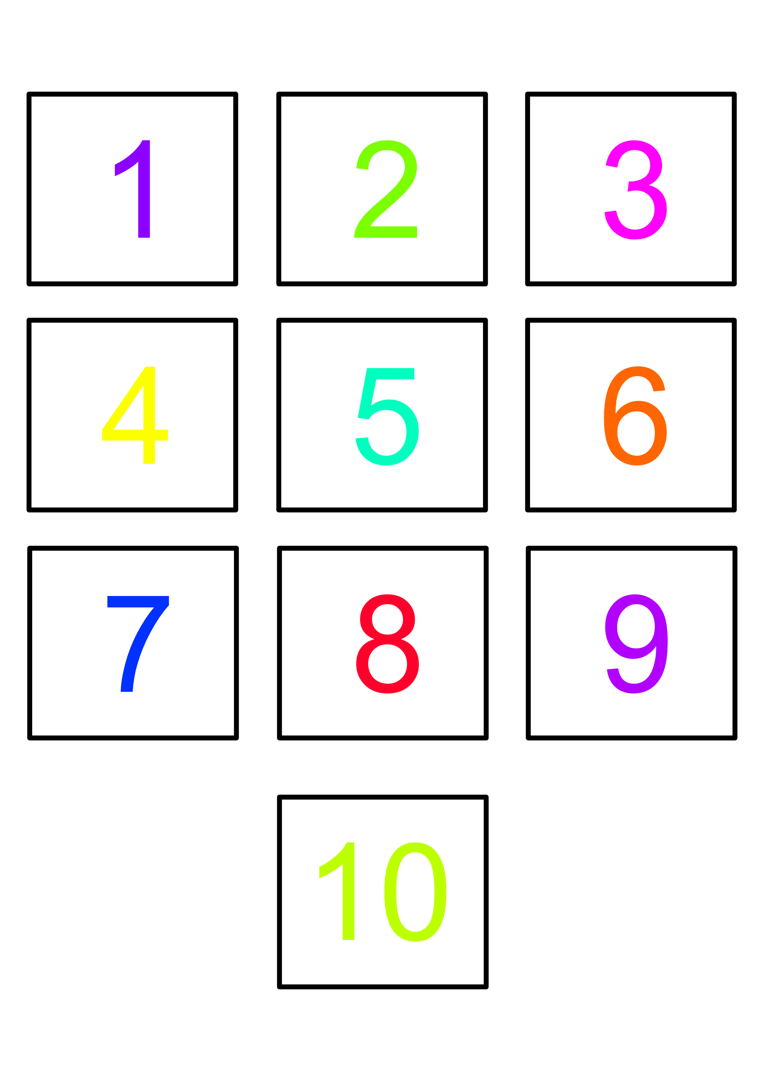 Learning Numbers 110 Activities