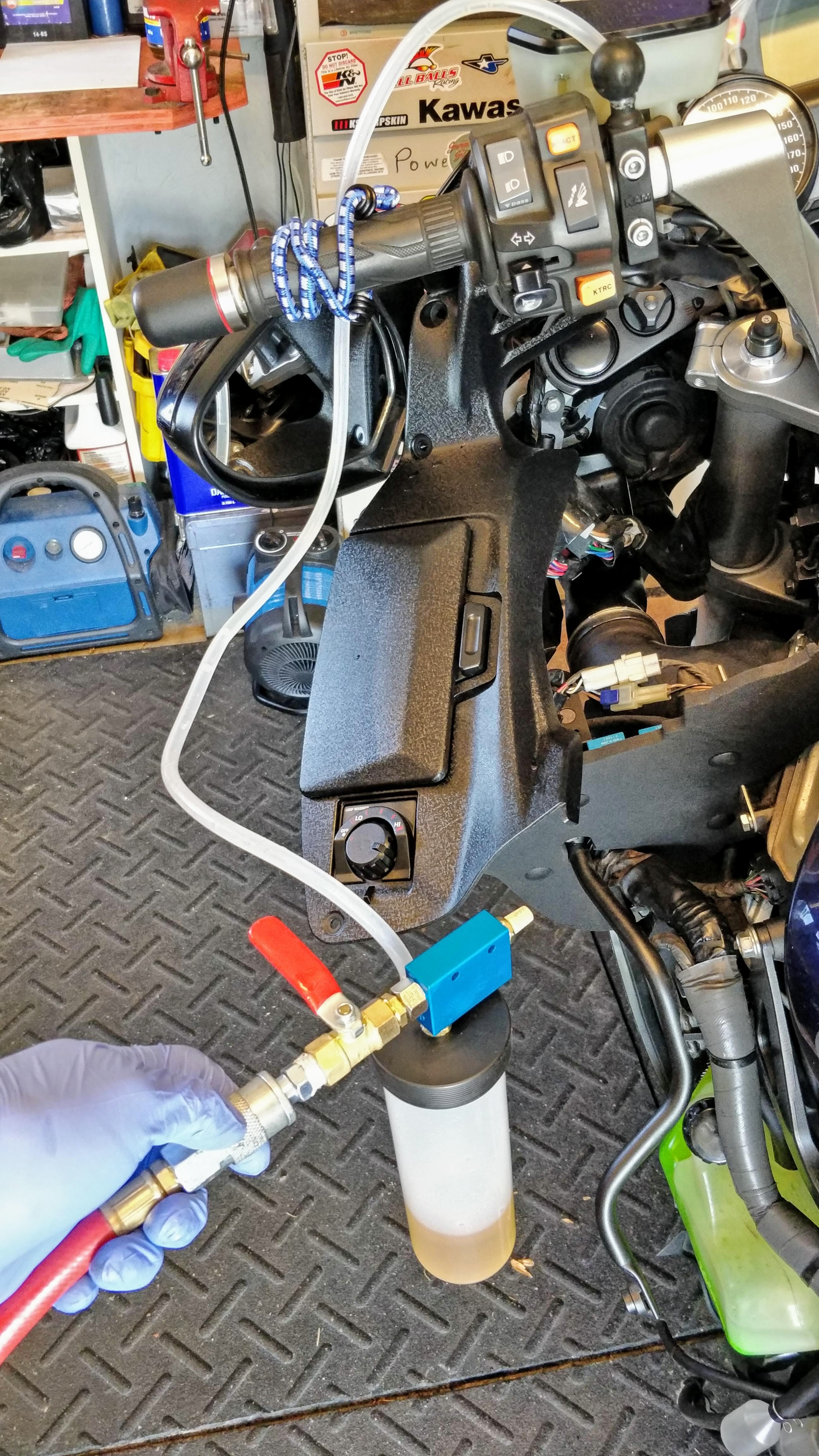 Tim's Motorcycle Diaries Kawasaki Concours C14 Pneumatic Clutch Bleeding