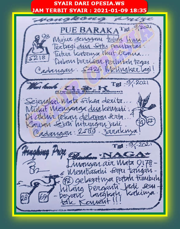 Kode Syair Hongkong 9 Januari 2021 Forum Syair Togel Hongkong Singapura Sydney