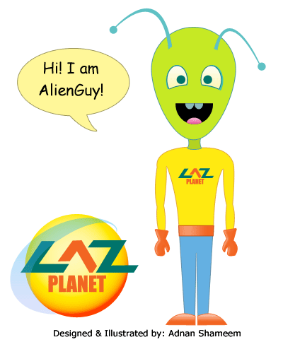LazPlanet mascot Mr. AlienGuy