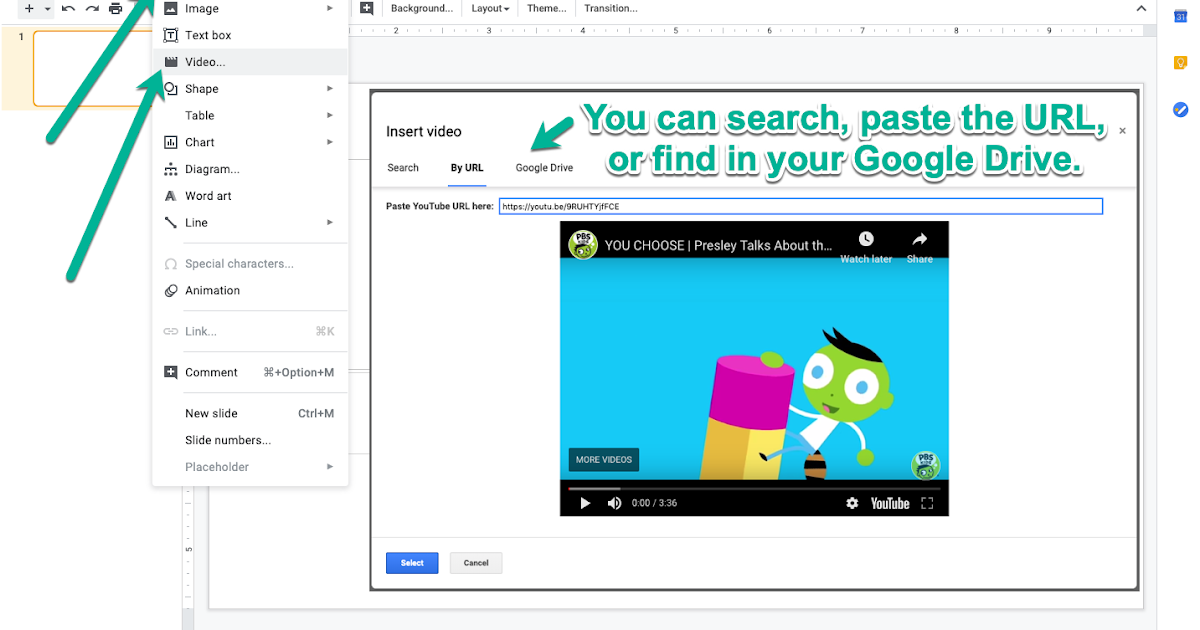 TeachingTechNix: Google Slides: Insert a Video