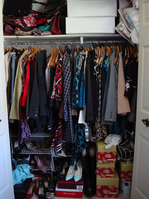 Everything you need to know to clean out and organize your clothing closet. Disorganized closet