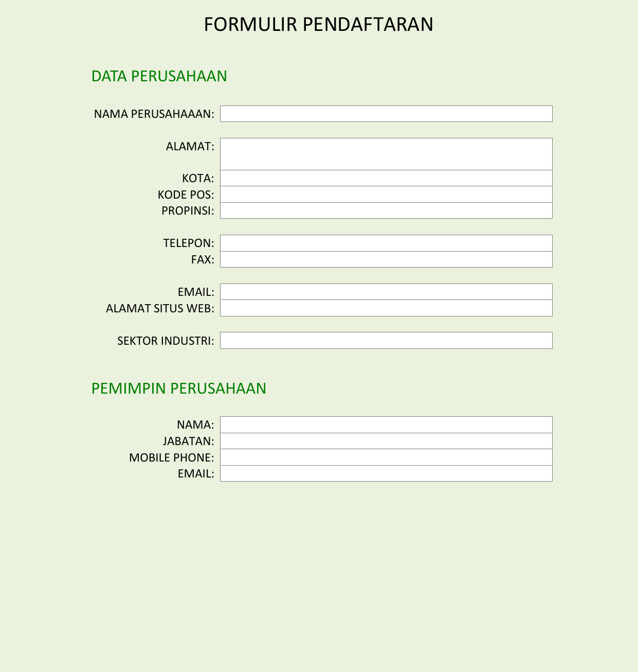 Formulir Isian Dalam Bahasa Inggris Yang Digunakan Di Perusahaan Bank Instansi Dan Lain Lain