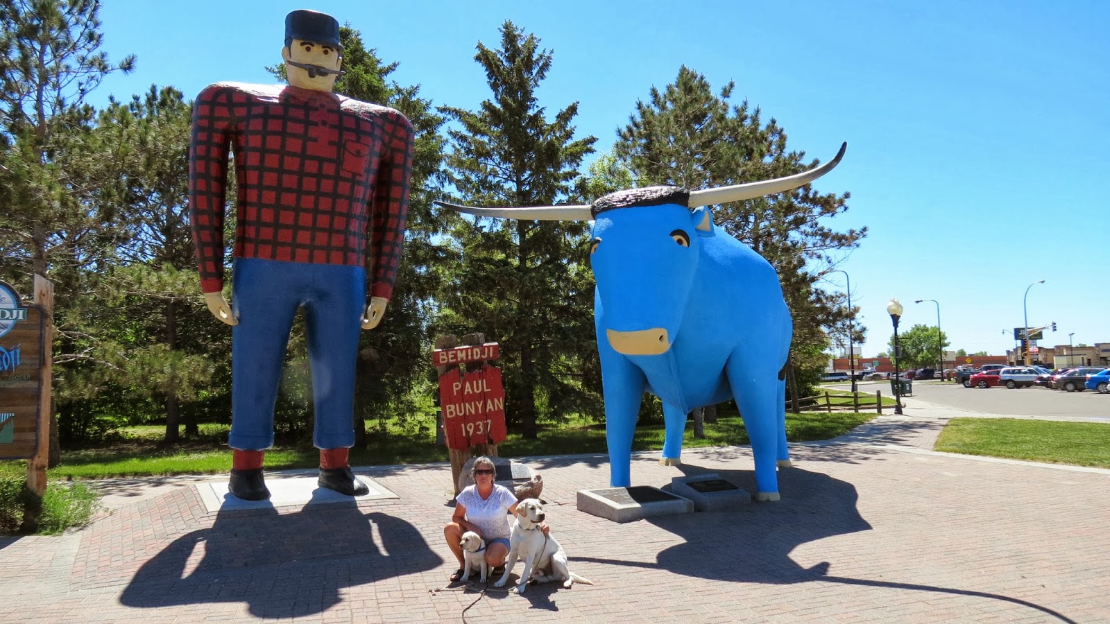 A view from the road, 2018! Bemidji, MN Paul Bunyan, Babe the Blue Ox