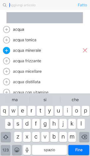 Listonic aggiungi elemento