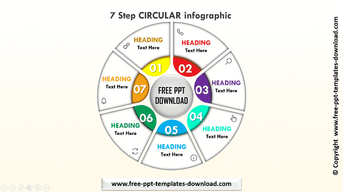 7 Step Circular info-graphic Template Light
