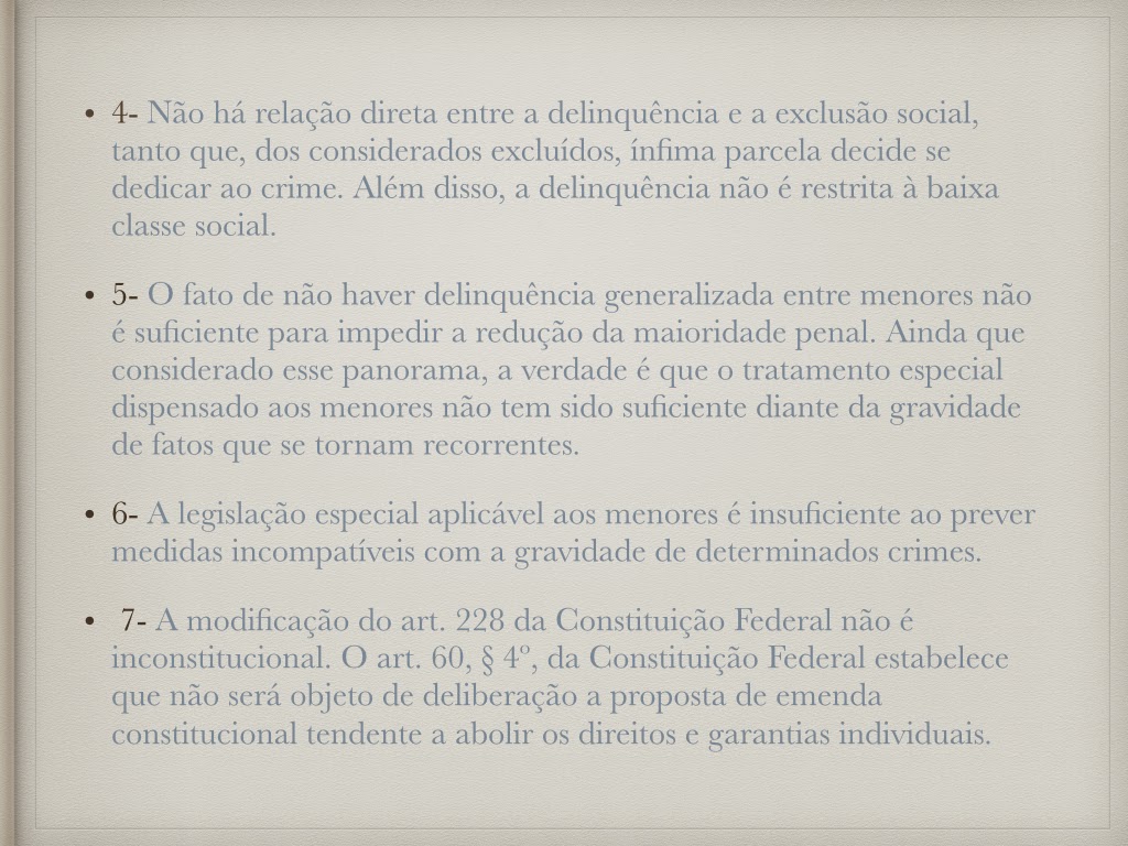 Argumentos A Favor Da Redução Da Maioridade Penal Brainly