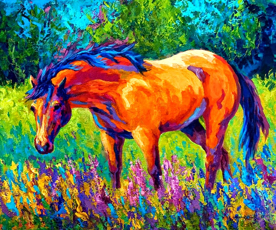 caballos-pintados-con-espatula caballos-impresionismo-contemporaneo