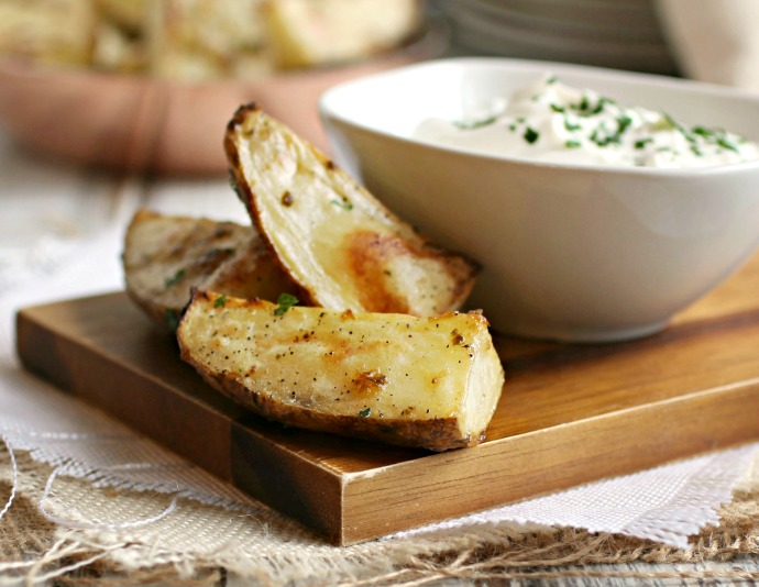Hungry Couple Herbed Roasted Potatoes with Sour Cream Dip