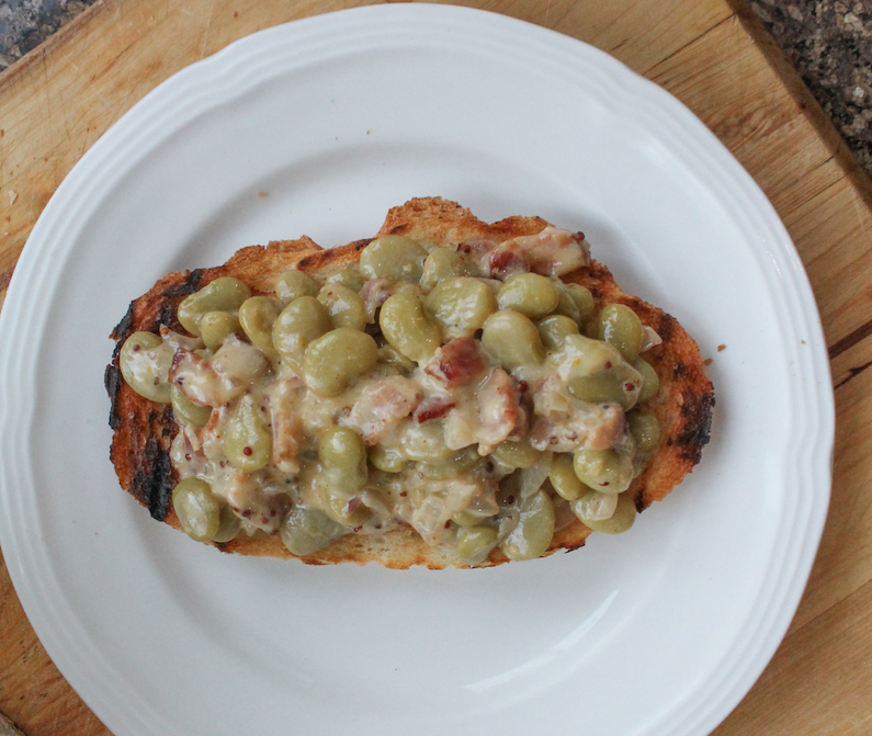 Food Lust People Love Creamy Lima Beans with Bacon and Mustard