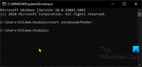 Open Windows-beveiliging via PowerShell of opdrachtprompt