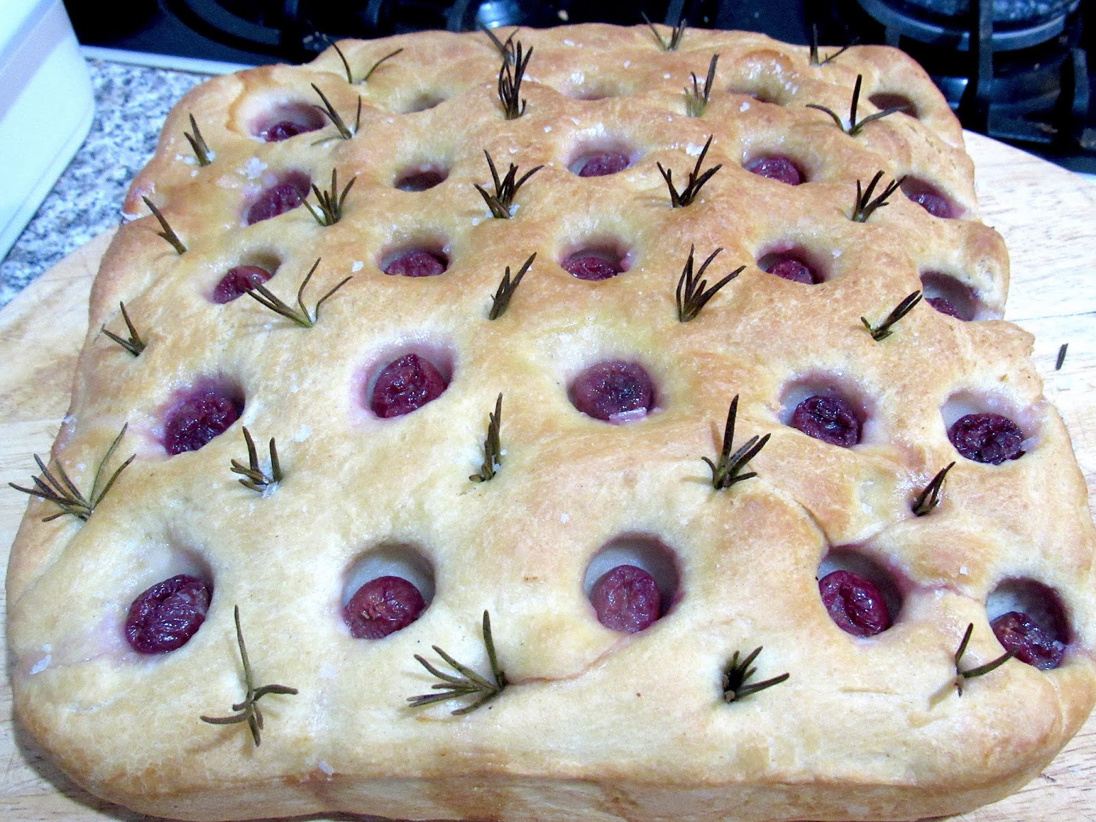 Grape and Rosemary Focaccia Crunchies