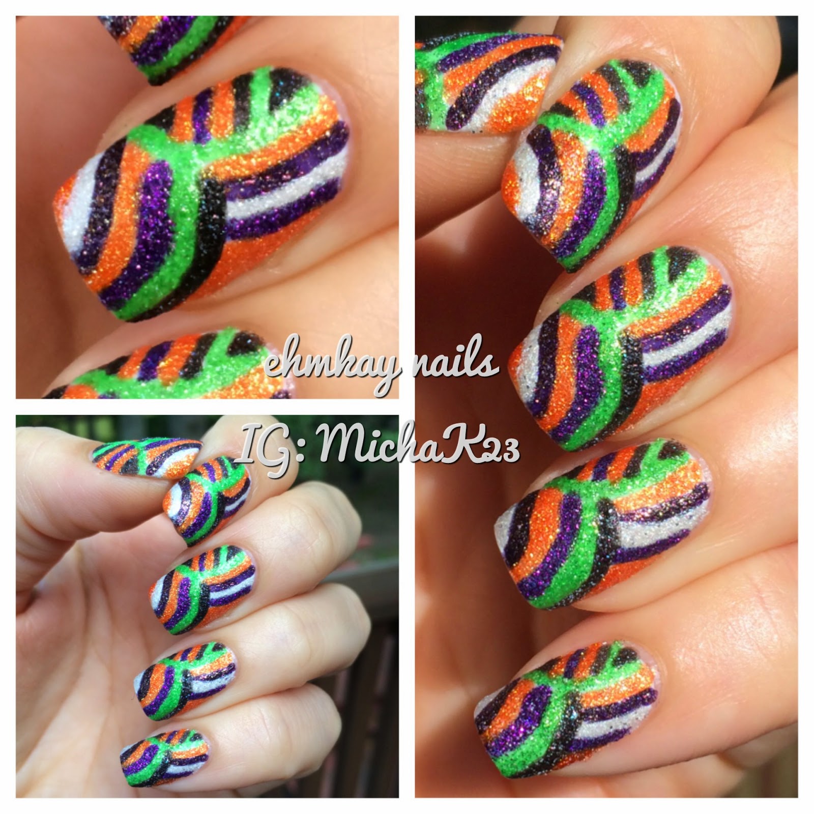 ehmkay nails: Halloween Texture Dizzy Swirl Lollipop Nail Art